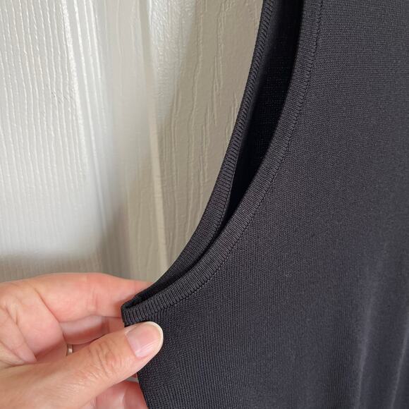 Mare Mare Dress Womens Medium Solid Black Maxi Stretch Tank Top w/ Satin Bottom - Picture 9 of 9